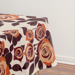 Nappe Roses hautement stylisées dans des nuances d'orang