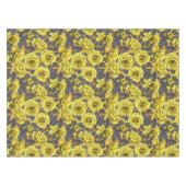 Nappe Roses jaunes avec feuilles gris sur orange (Devant (Horizontal))