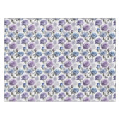 Nappe Roses lavande et bleues sur un fond gris nuageux (Devant (Horizontal))