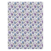 Nappe Roses lavande et bleues sur un fond gris nuageux (Devant)