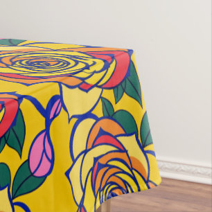 Nappe Roses multicolores dans un style Pop Art