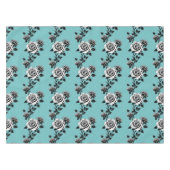 Nappe Roses noires et blanches illustrées (Devant (Horizontal))