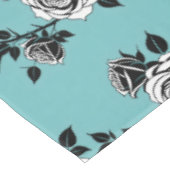 Nappe Roses noires et blanches illustrées (Angle)