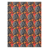 Nappe Roses Noires Foncées Avec Des Contours Blancs (Devant)