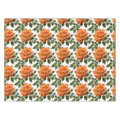 Nappe Roses orange vif avec feuilles vertes (Devant (Horizontal))