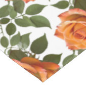 Nappe Roses orange vif avec feuilles vertes (Angle)