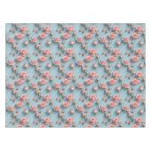 Nappe Roses roses éparpillées sur fond bleu clair (Devant (Horizontal))