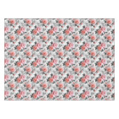 Nappe Roses roses sur gris (Devant (Horizontal))