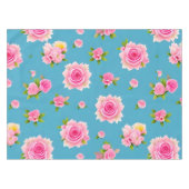 Nappe Roses roses sur un fond bleu (Devant (Horizontal))