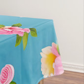 Nappe Roses roses sur un fond bleu (In Situ)