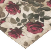 Nappe Roses Rouge Foncé Avec Feuilles Vert Foncé (Angle)