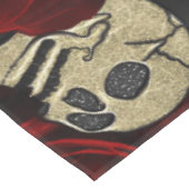 Nappe Roses Rouges & Crânes Floral Gris Noir Gothique (Angle)