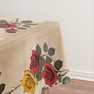 Nappe Roses rouges et jaunes inspirées de l'ancien