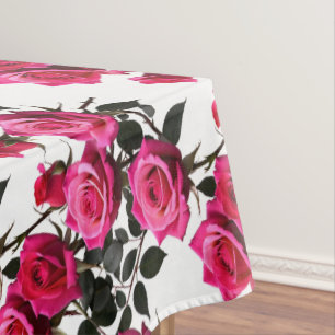 Nappe Roses rouges et roses regroupées sur un fond blanc