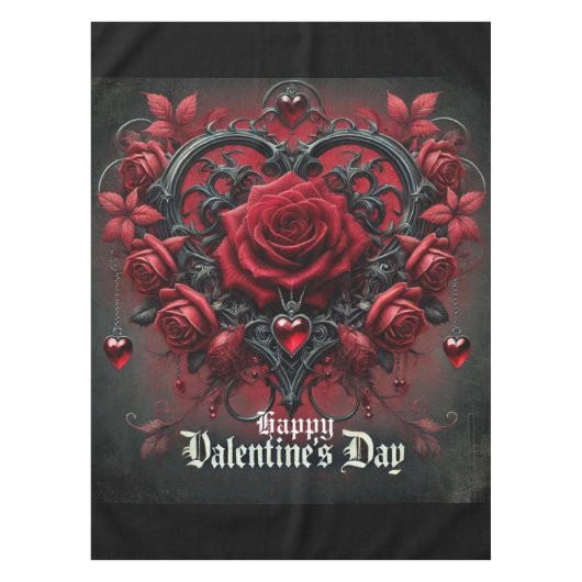 Nappe roses rouges gothiques Saint-Valentin (Devant)