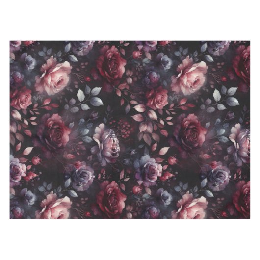 Nappe Roses sombres rustiques (Devant (Horizontal))