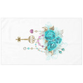 Nappe Roses turquoise avec touches (Devant (Horizontal))
