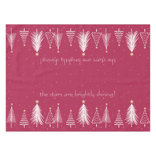 Nappe Rouge avec arbre de Noël blanc (Devant (Horizontal))