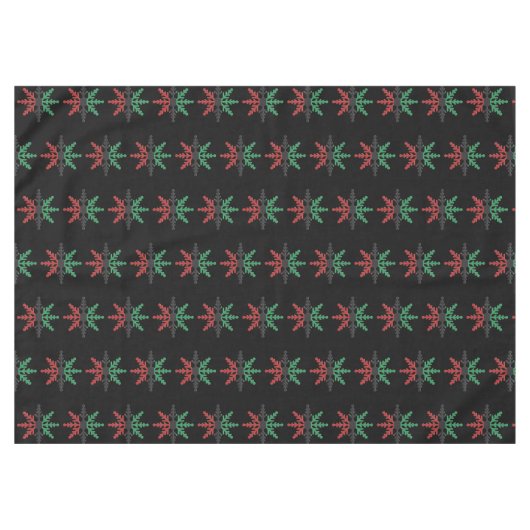 Nappe Rouge Black Green Flammes de neige Motif Kwanzaa (Devant (Horizontal))