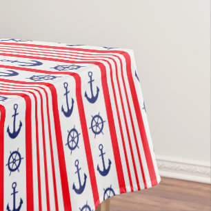 Nappe Rouge Blanc Bleu Nautilus Ancres Roues Bateau