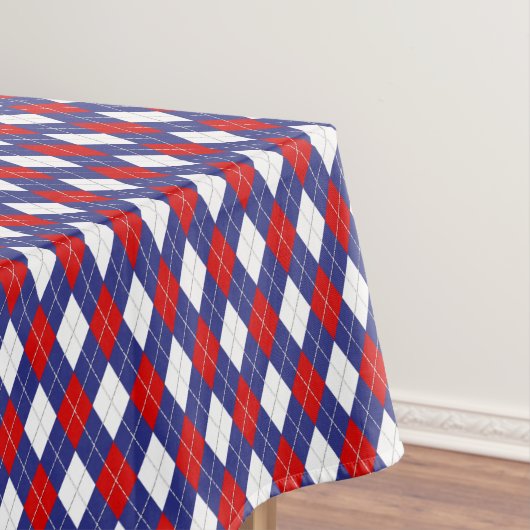 Nappe Rouge, Blanc, Jacquard Bleu 2-52x70 COTON TABLECLO (In Situ)