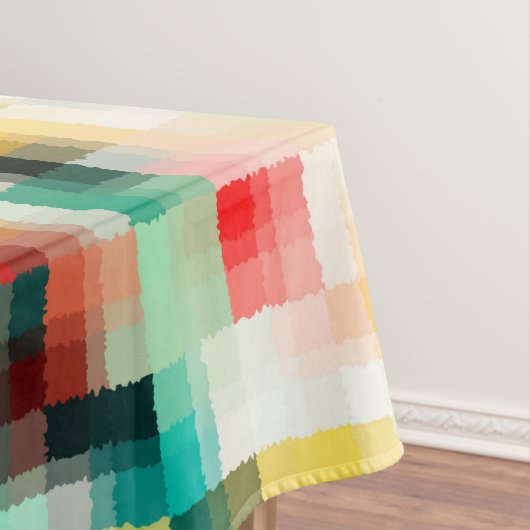 Nappe Rouge bleu vert jaune blanc Motif Abstrait (In Situ)