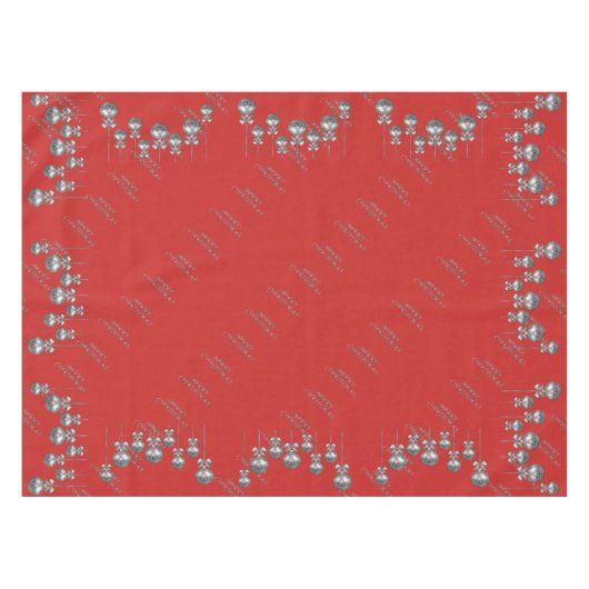 Nappe rouge de Noël de conception argentée de (Devant (Horizontal))