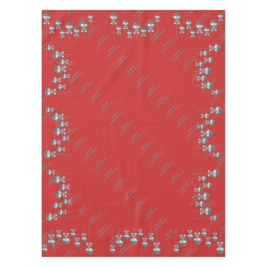 Nappe rouge de Noël de conception argentée de (Devant)