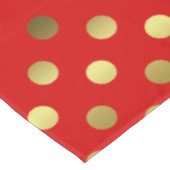 Nappe rouge et d'or de point de polka (Angle)