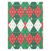 Nappe Rouge festif et vert Argyle Noël joyeux (Devant)