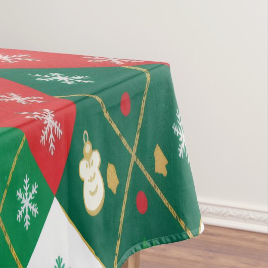 Nappe Rouge festif et vert Argyle Noël joyeux (In Situ)