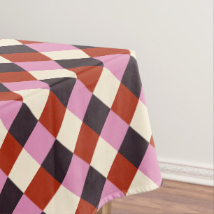 Nappe Rouge rose aubergine ivoire Rétro Plaid