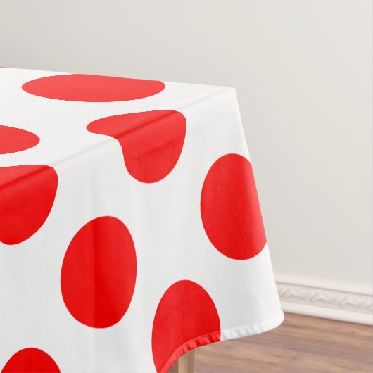Nappe Rouge sur blanc grand format Pois (In Situ)