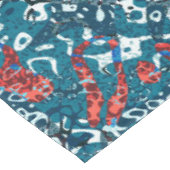 Nappe Rouge Turquoise noir blanc tacheté Résumé graphiqu (Angle)