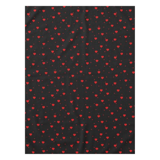 Nappe Rouge valentines Coeurs Motif sur Noir (Devant)