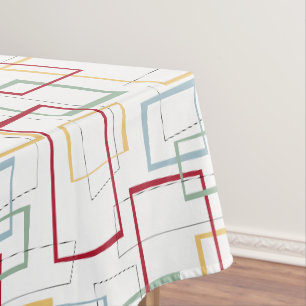 Nappe Rouge Vert Bleu Jaune Carrés Abstraits milieu du s