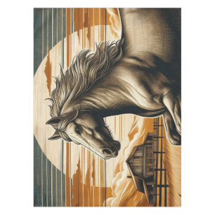 Nappe Rouille/cheval vintage/Ouest