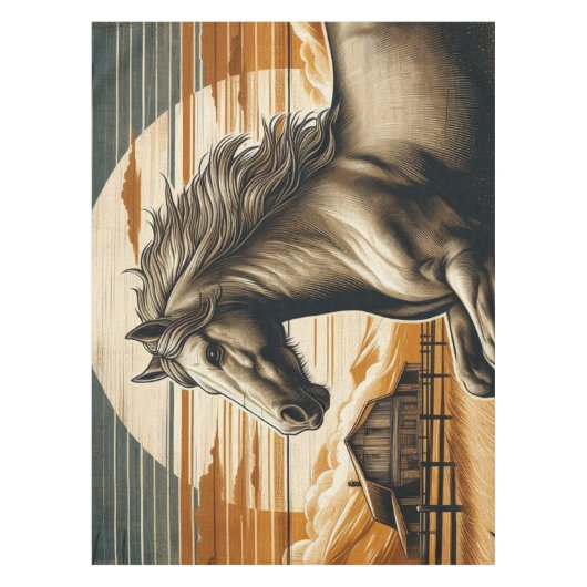 Nappe Rouille/cheval vintage/Ouest (Devant)
