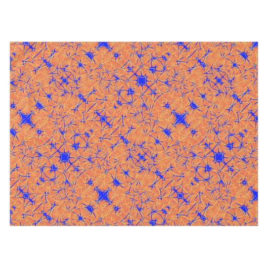 Nappe Royal Blue And Citrus Orange Tropical Art Design (Devant (Horizontal))