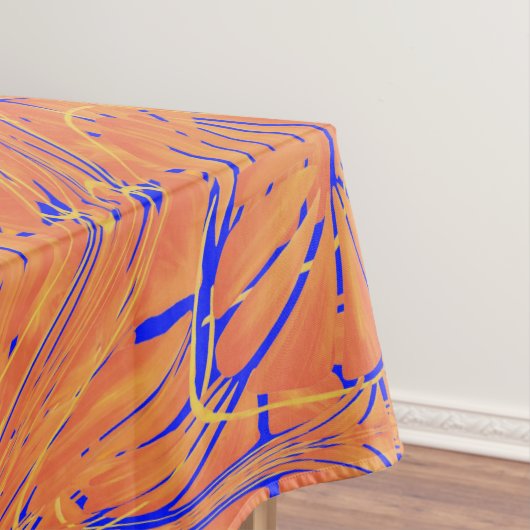 Nappe Royal Blue And Citrus Orange Tropical Art Design (In Situ)