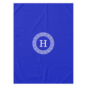 Nappe Royal Blue Wt Grèce clé cadre de ligne initiale Mo