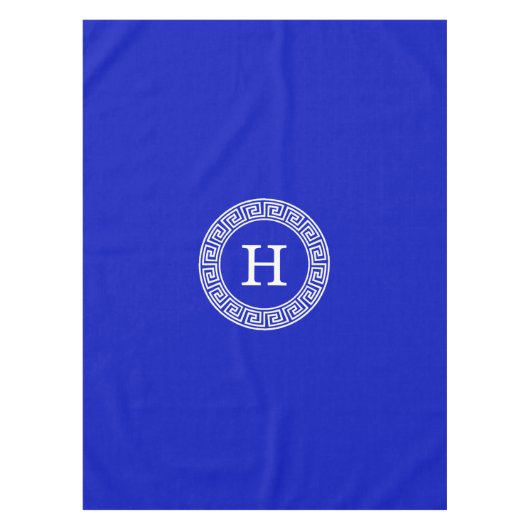 Nappe Royal Blue Wt Grèce clé cadre de ligne initiale Mo (Devant)