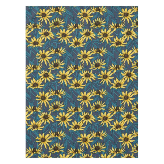 Nappe Rudbekia jaune sur la marine (Devant)
