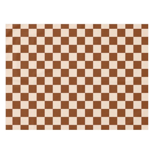 Nappe Rust brown and beige checkerboard pattern (Devant (Horizontal))