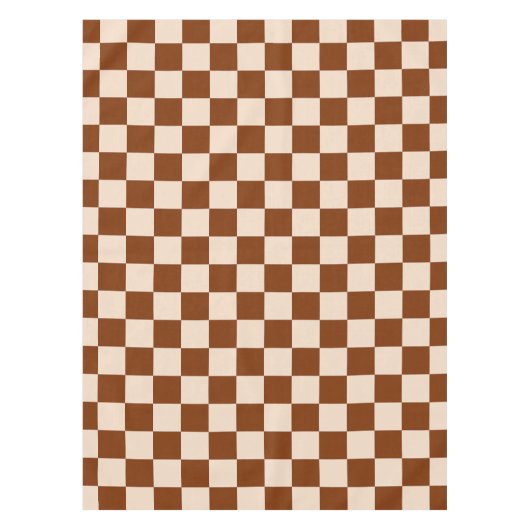 Nappe Rust brown and beige checkerboard pattern (Devant)