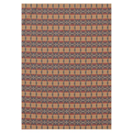Nappe Rust Orange foncé Rouge Brown Bleu Turquoise Art T (Devant)