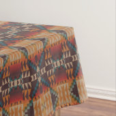Nappe Rust Orange foncé Rouge Brown Bleu Turquoise Art T (In Situ)