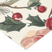 Nappe Rustic Bird et Poinsettia Motif de Noël (14) (Angle)