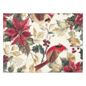 Nappe Rustic Bird et Poinsettia Motif de Noël (15) (Devant (Horizontal))