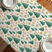 Nappe Rustic Christmas trees earthy red green tablecloth